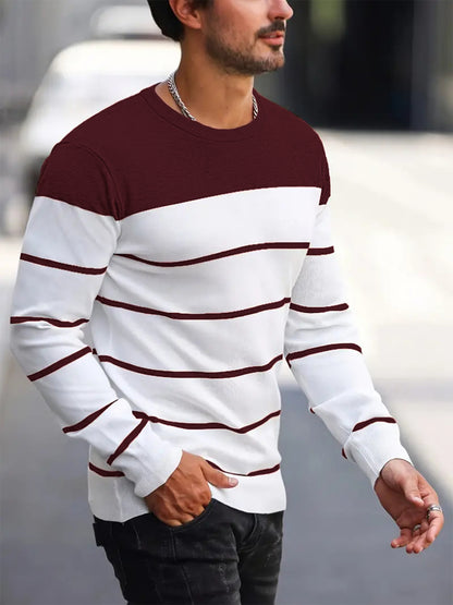 TB Mix Modischer Strickpullover für Herren mit Rundhalsausschnitt und lässigem Schnitt