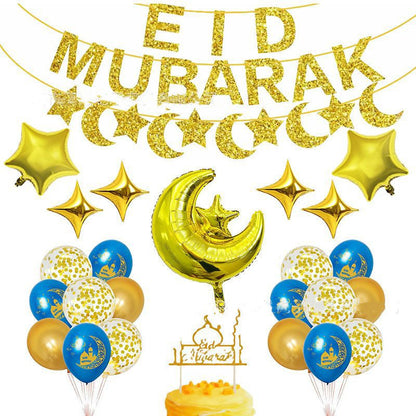 TB Mix Eid Latex Aluminiumfolie Ballon Kombination Glitzerpapier