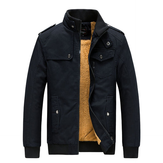 TB Mix Herrenjacke, dicker, mit Fleece gefütterter Slim Fit-Mantel