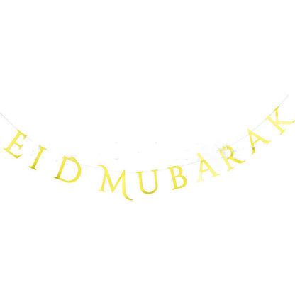 TB Mix Eid Mubarak Weiße Pappteller, Pappbecher & Papierhandtücher – Festliche Party-Dekoration