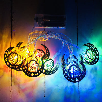 TB Mix Muslimischen Ramadan Festival Batterie Box Led String Lichter Eid Mubarak Mond Und Sterne Innen Dekoration Lichter