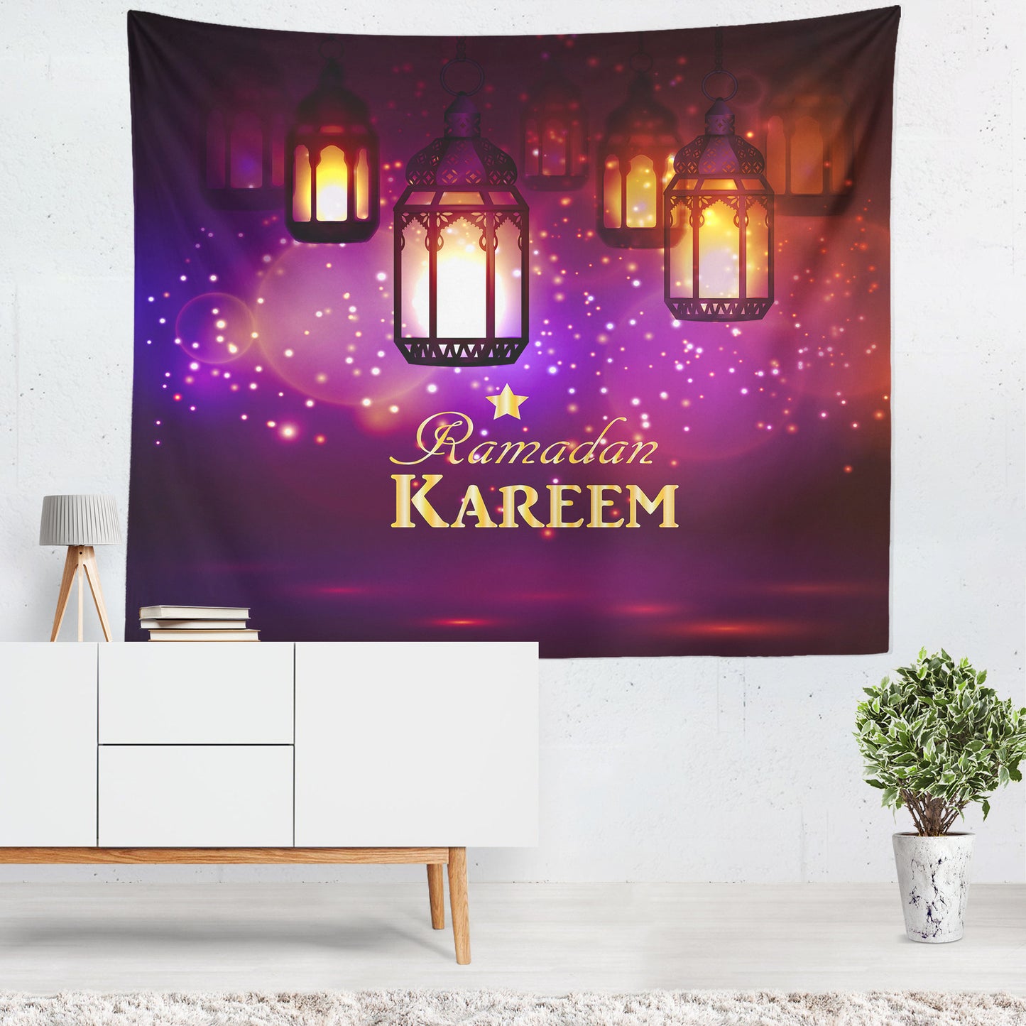 TB Mix Bunte Laterne Wohnzimmer Schlafzimmer Wandteppich Eid Mubarak Wand Teppich Wandbild