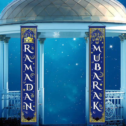 TB Mix Eid Mubarak Couplet Festival Celebration Decoration Door Curtain Outdoor Banner