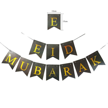 TB Mix Eid Mubarak Dekoriert Flagge Ziehen Eid Mubarak Ramadan Frohe Feiertage Party Layout Banner