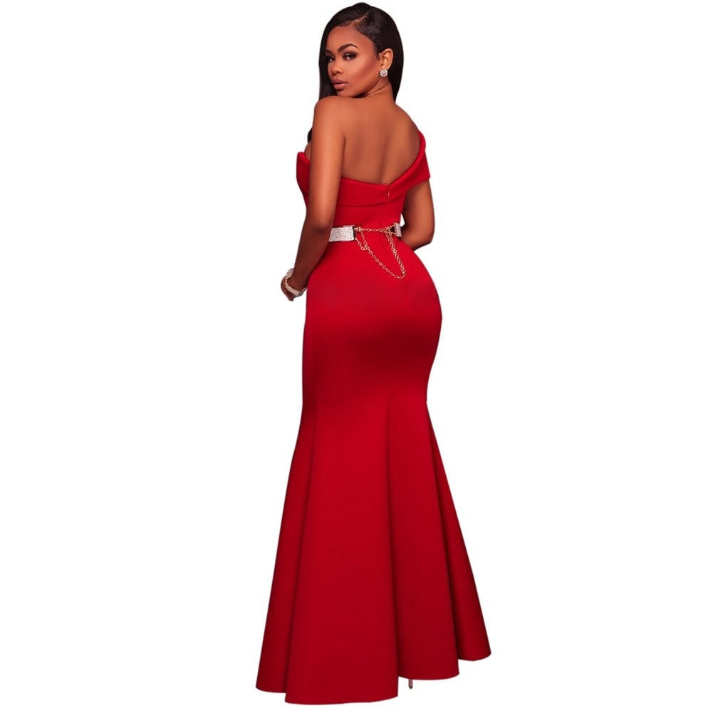 TB Mix Damen Sexy Party Maxi Rot Sexy Kleid Abendkleider