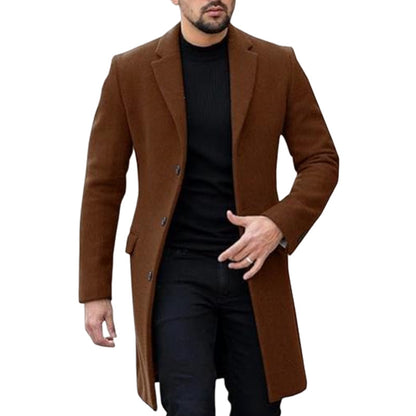 TB Mix Einreihiger Cardigan Wollmantel Herrenmantel