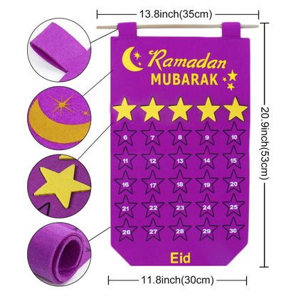 TB Mix Ramadan Dekoration Eid Kalender 30 Tage Eid Wandteppich für Kinder