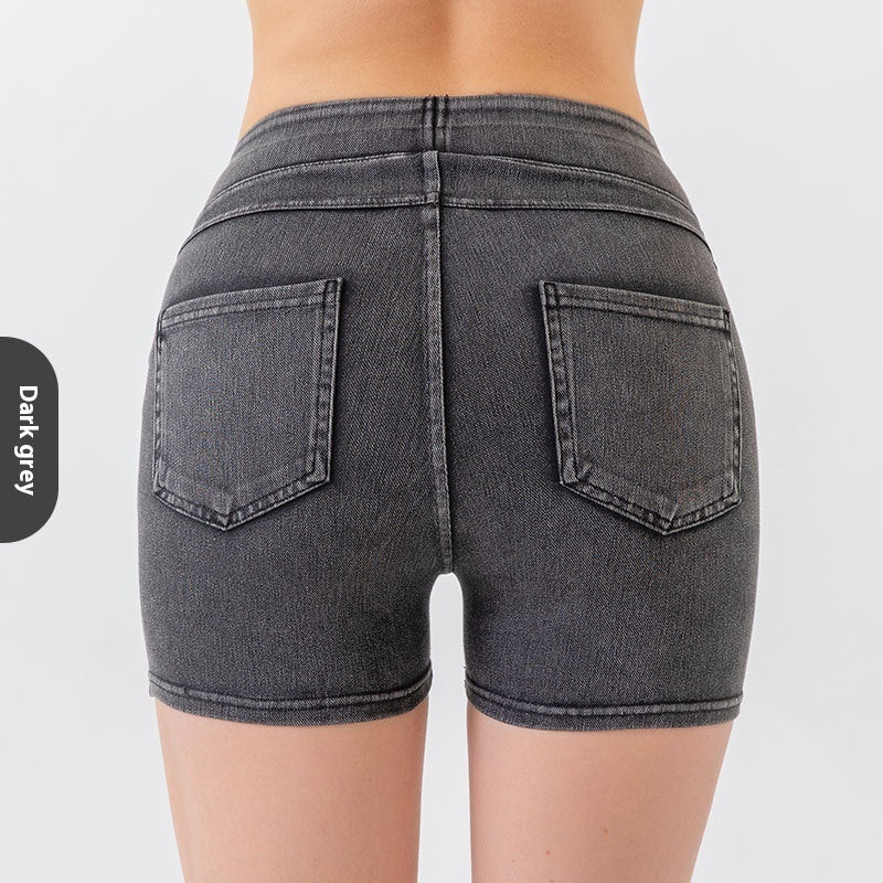 TB Mix Damen Shorts mit hoher Taille und Hüftlift-Yoga-Jeans