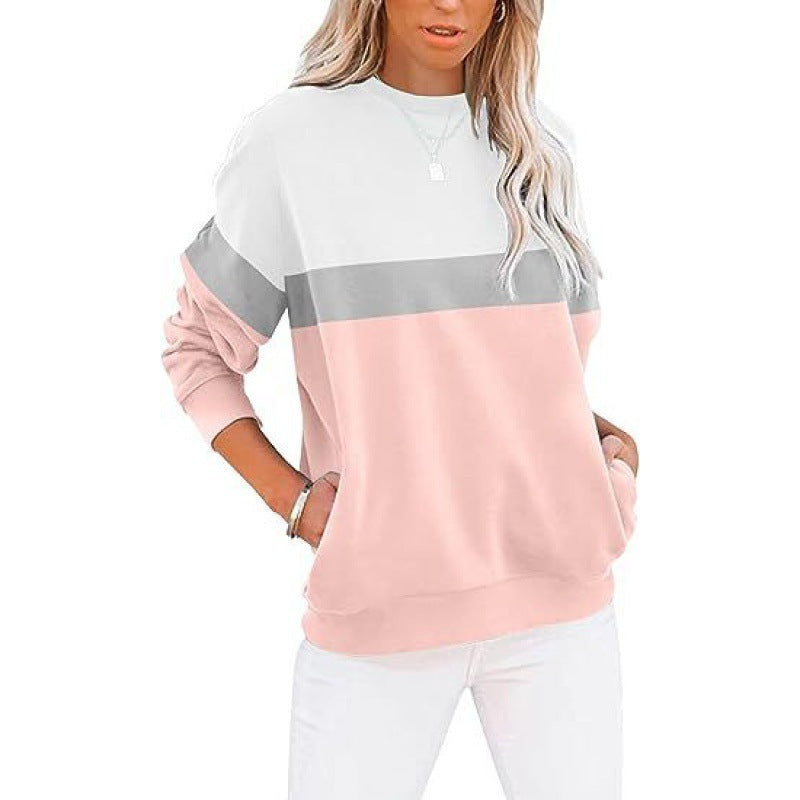 TB Mix Langarm-Sportpullover mit farblich passendem Rundhalsausschnitt für Damen