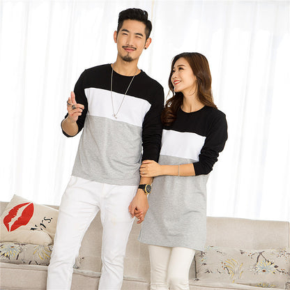 TB Mix Colorblock Langarm-T-Shirt für eine Familie von vier – Partnerlook für Paare