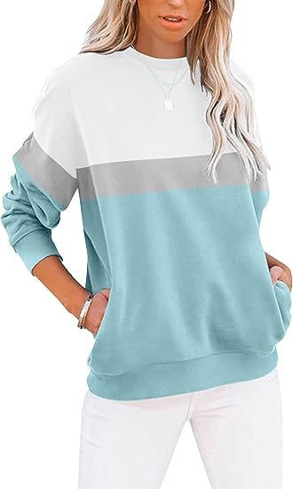 TB Mix Langarm-Sportpullover mit farblich passendem Rundhalsausschnitt für Damen