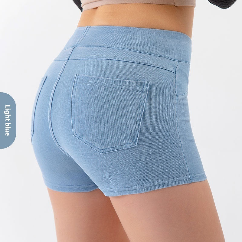 TB Mix Damen Shorts mit hoher Taille und Hüftlift-Yoga-Jeans