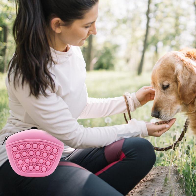 TB Mix Tasche aus Silikon für Futterhunde, Leckerli-Tasche, Trainingstasche für Haustiere, Bündeltasche, Hüfttasche, tragbare Trainings-Hüfttasche für Haustiere, Leckerli, Snack, Köder, Hunde, weich, waschbar, Aufbewahrungstasche für Futter im Freien