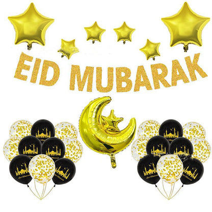 TB Mix Eid Latex Aluminiumfolie Ballon Kombination Glitzerpapier