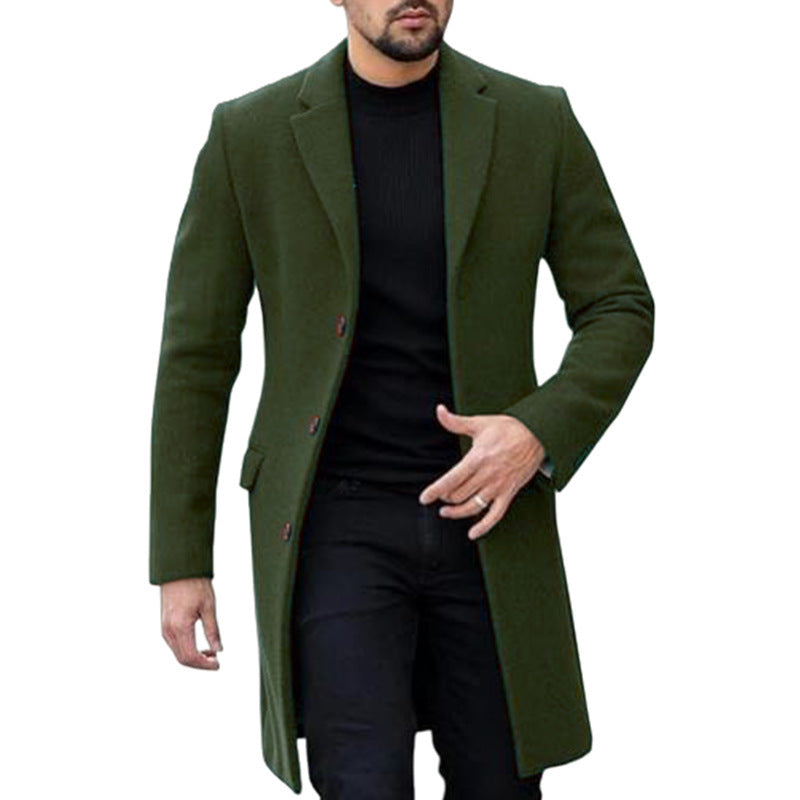 TB Mix Einreihiger Cardigan Wollmantel Herrenmantel