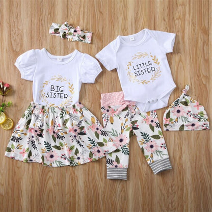 TB Mix Eltern-Kind Schwester-Outfit – Kinderbekleidung mit Buchstaben-Druck, Langarm & Kurzarm