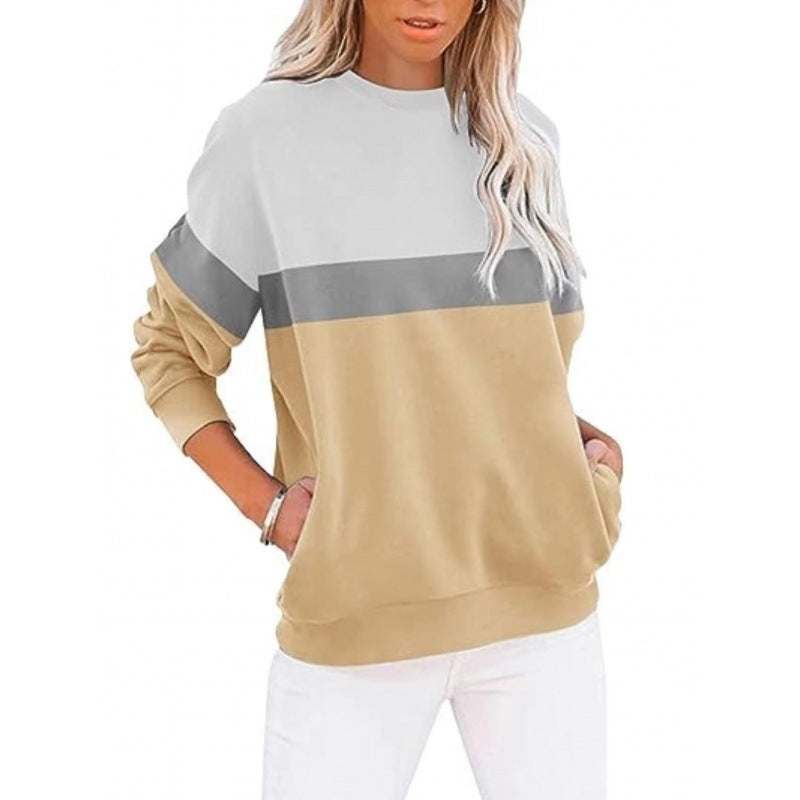 TB Mix Langarm-Sportpullover mit farblich passendem Rundhalsausschnitt für Damen