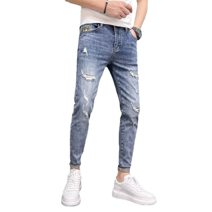 TB Mix Frühling und Herbst neue Herrenmode zerrissene Jeans Skinny Pants Trendy Brand Pants Frühling und Herbst dünn