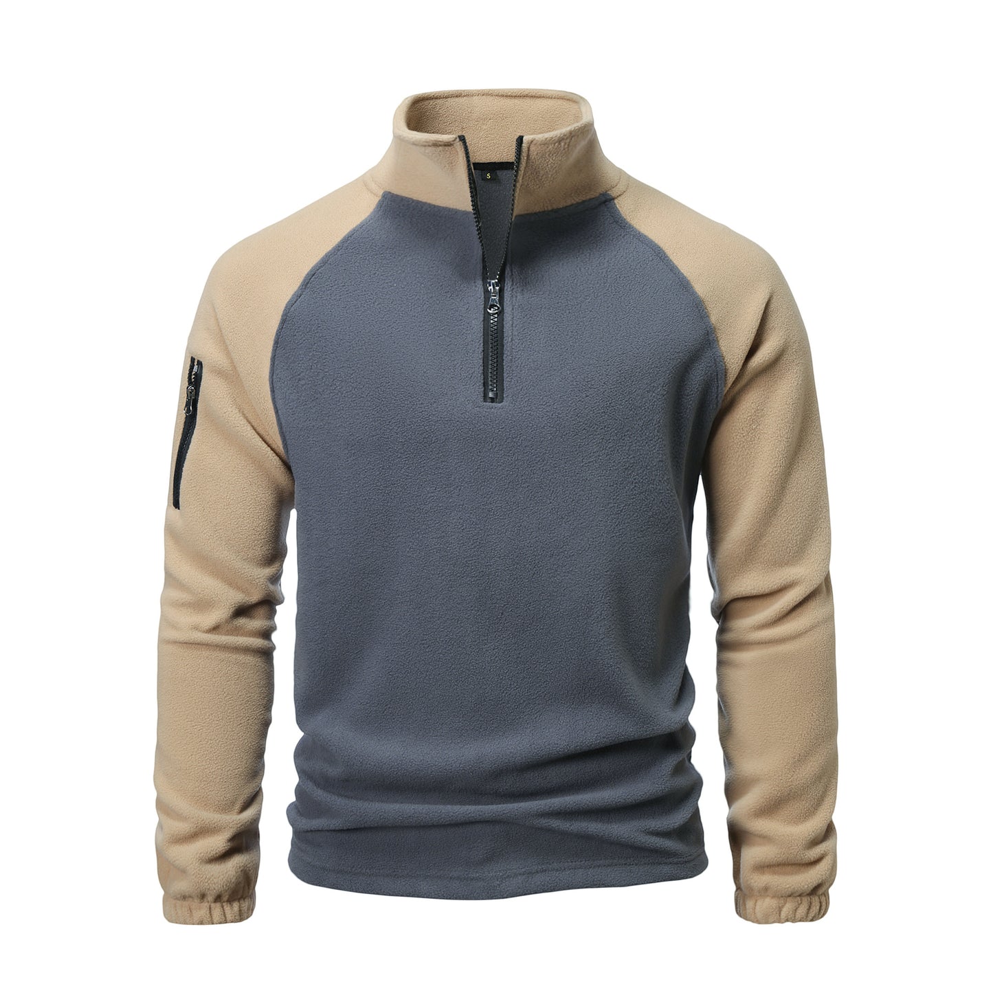 TB Mix Mehrfarbiger Polarfleece-Kapuzenpullover für Herren