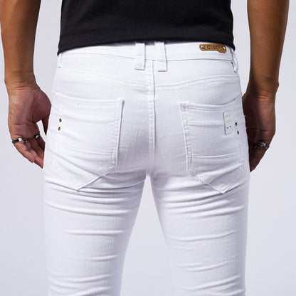 TB Mix Weiße Stretch-Skinny-Jeans im europäischen und amerikanischen Stil für Herren