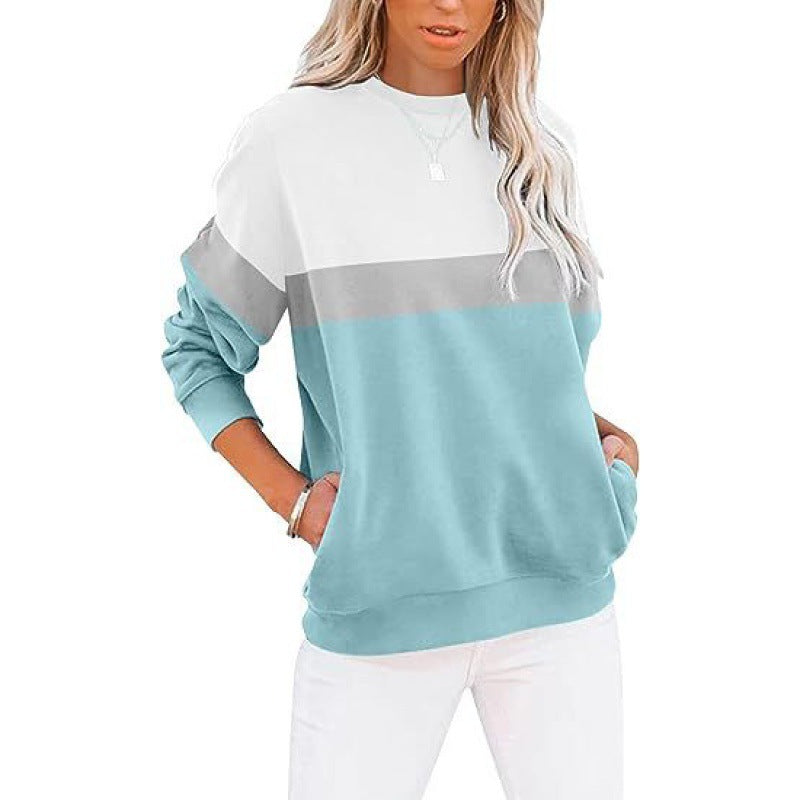 TB Mix Langarm-Sportpullover mit farblich passendem Rundhalsausschnitt für Damen