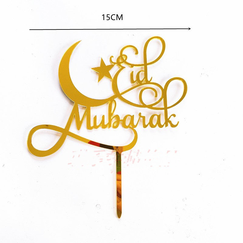 TB Mix Muslim Islam Happy Eid Mubarak Acrylic Cake Insert Plugin – Eid Dekoration für Ihre Feier