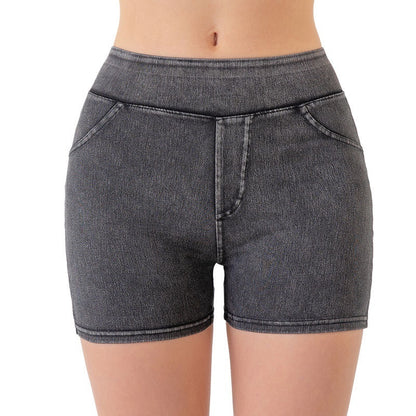 TB Mix Damen Shorts mit hoher Taille und Hüftlift-Yoga-Jeans