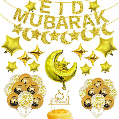 TB Mix Eid Latex Aluminiumfolie Ballon Kombination Glitzerpapier