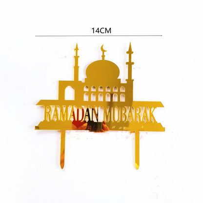 TB Mix Muslim Islam Happy Eid Mubarak Acrylic Cake Insert Plugin – Eid Dekoration für Ihre Feier