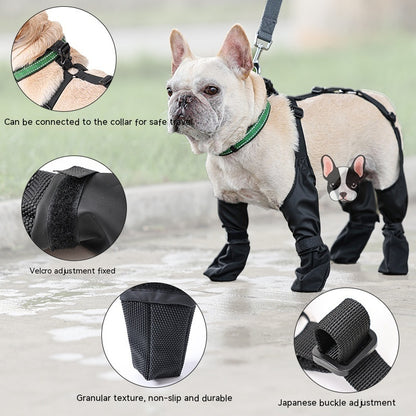 TB Mix Wasserdichte Hundeschuhe, verstellbare Hundestiefel, atmungsaktive Haustierschuhe für Spaziergänge im Freien, weiche französische Hundeschuhe, Pfotenschutz für Haustiere, Haustierprodukte