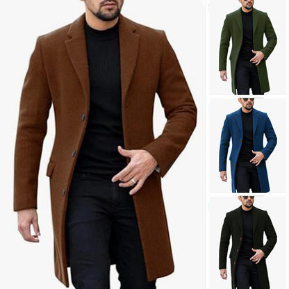 TB Mix Einreihiger Cardigan Wollmantel Herrenmantel