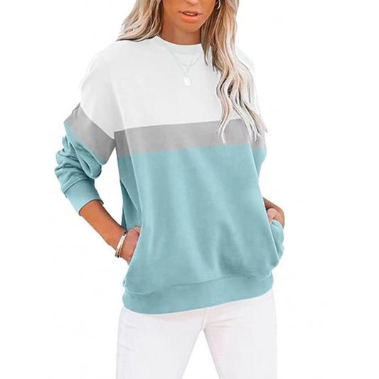 TB Mix Langarm-Sportpullover mit farblich passendem Rundhalsausschnitt für Damen