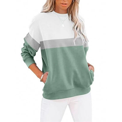 TB Mix Langarm-Sportpullover mit farblich passendem Rundhalsausschnitt für Damen