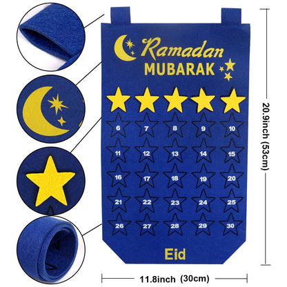 TB Mix Ramadan Dekoration Eid Kalender 30 Tage Eid Wandteppich für Kinder