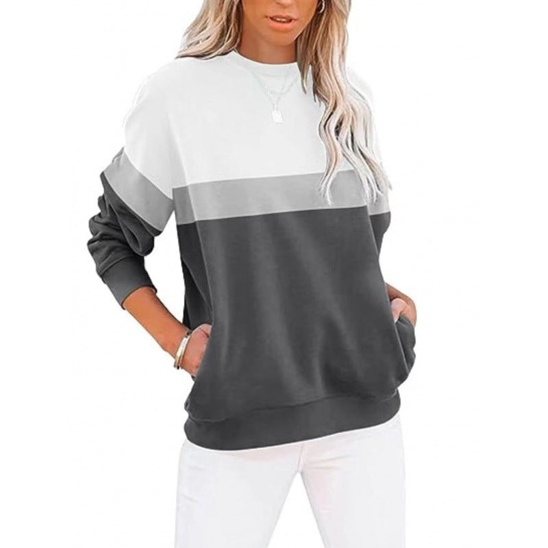 TB Mix Langarm-Sportpullover mit farblich passendem Rundhalsausschnitt für Damen