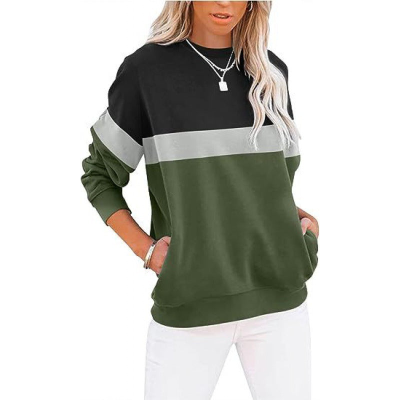 TB Mix Langarm-Sportpullover mit farblich passendem Rundhalsausschnitt für Damen